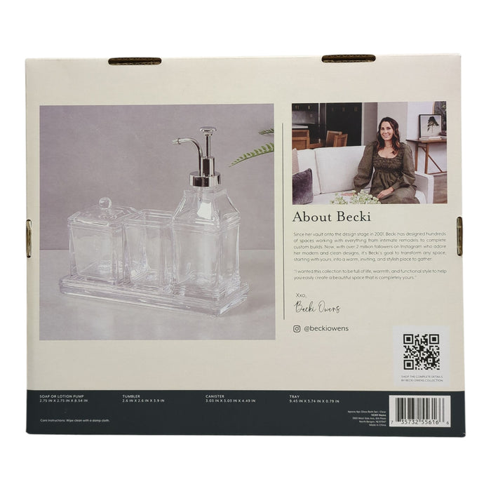 details by Becki Owens 4-Piece Glass Accessory Bathroom Counter Set