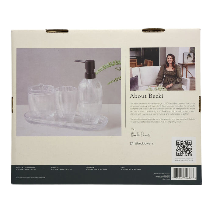 details by Becki Owens 4-Piece Glass Accessory Bathroom Counter Set