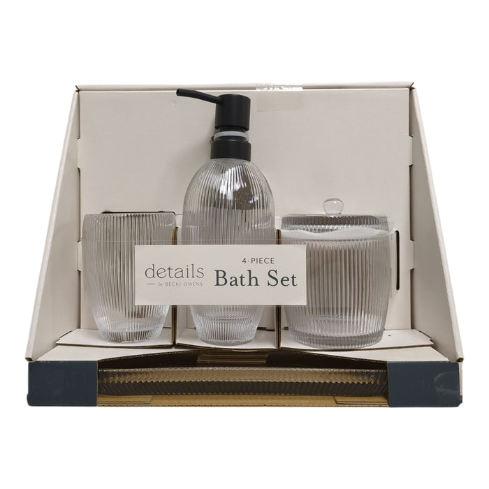 details by Becki Owens 4-Piece Glass Accessory Bathroom Counter Set
