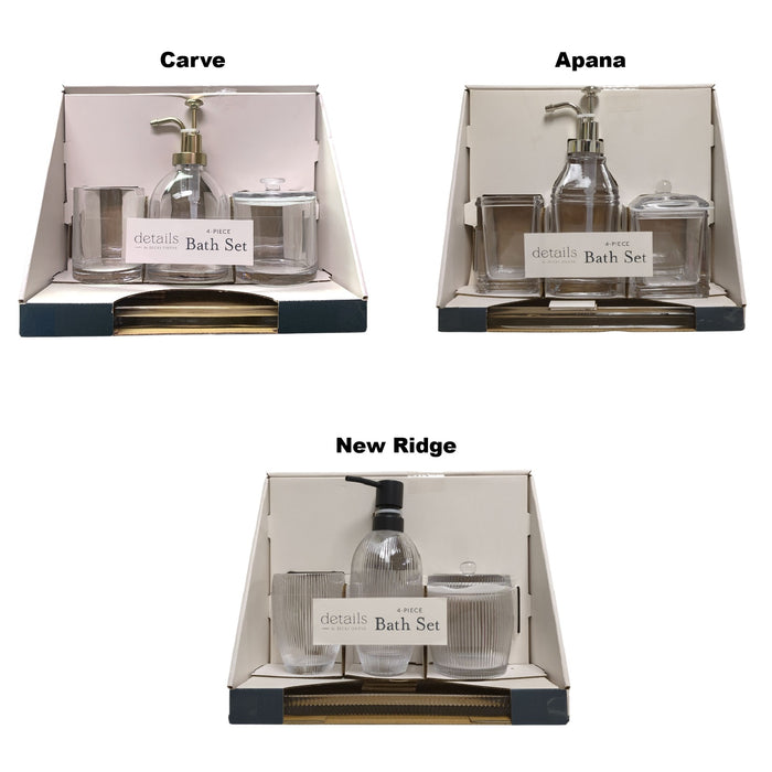 details by Becki Owens 4-Piece Glass Accessory Bathroom Counter Set