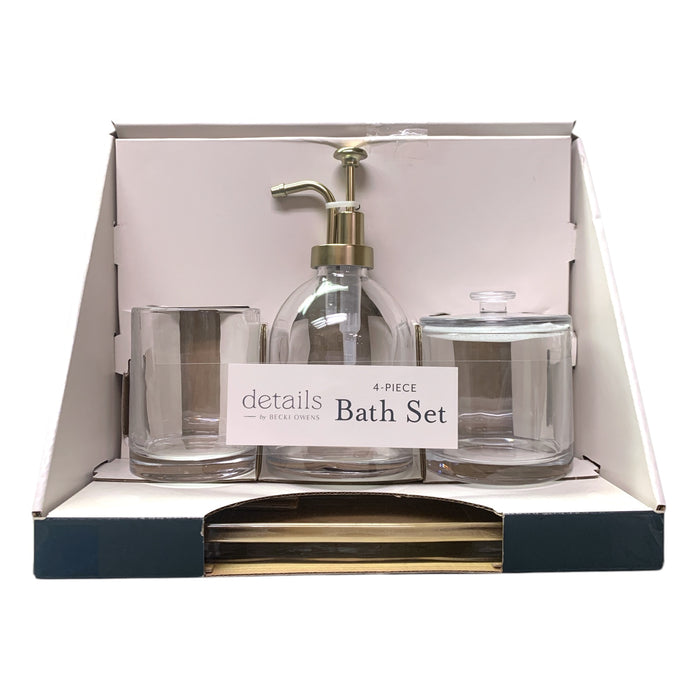details by Becki Owens 4-Piece Glass Accessory Bathroom Counter Set