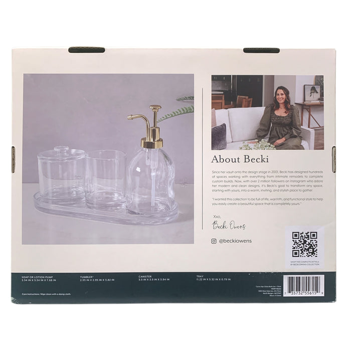 details by Becki Owens 4-Piece Glass Accessory Bathroom Counter Set