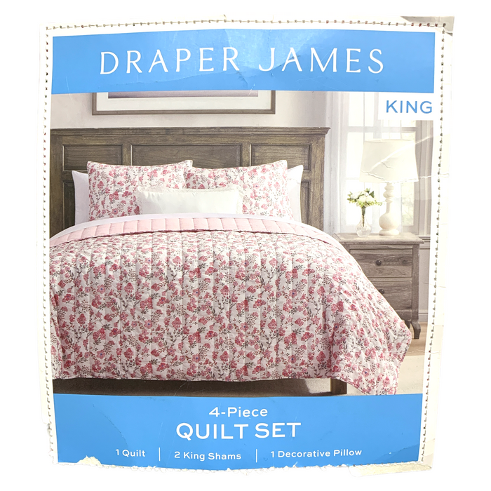 Draper James 4-Piece Reversible Cotton/Polyester Quilt Set, King