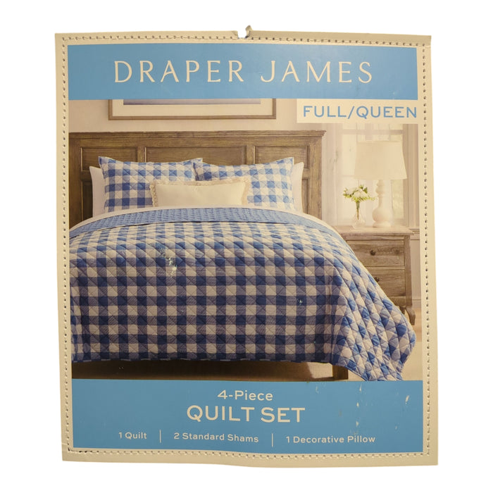 Draper James 4-Piece Reversible Cotton/Polyester Quilt Set, Full/Queen