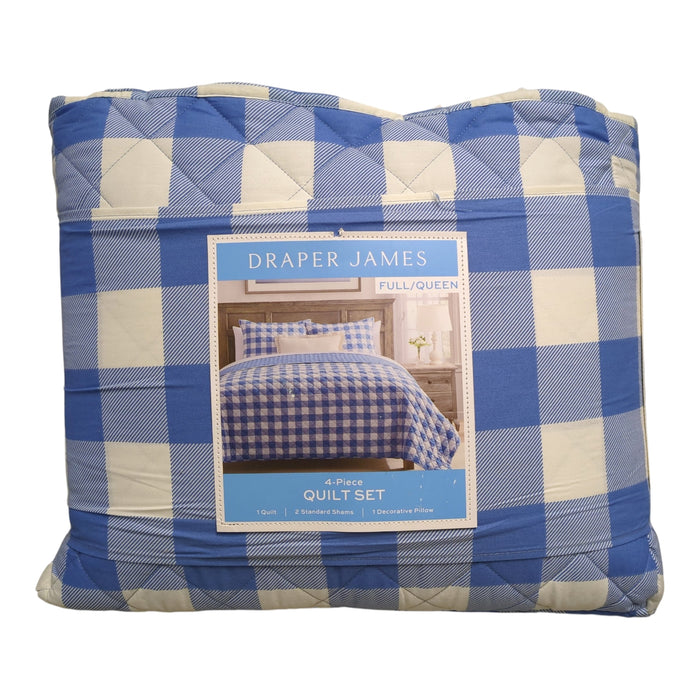 Draper James 4-Piece Reversible Cotton/Polyester Quilt Set, Full/Queen