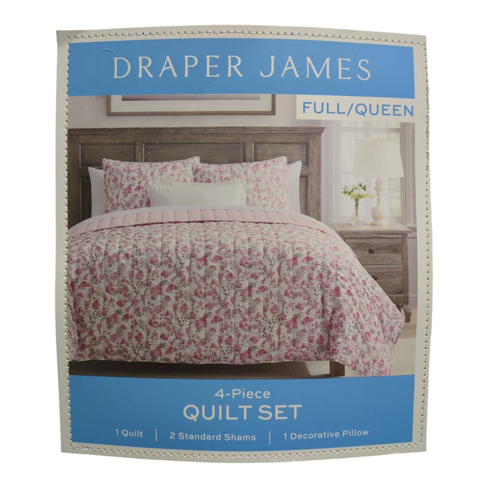 Draper James 4-Piece Reversible Cotton/Polyester Quilt Set, Full/Queen