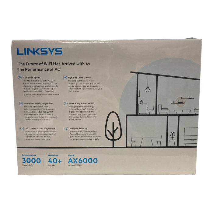 Linksys AX6000 Smart Mesh Wi-Fi 6 Router, MR9600