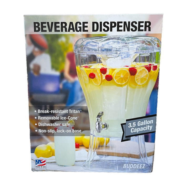 Buddeez 3.5 Gallon Beverage Dispenser with Ice Cone Insert