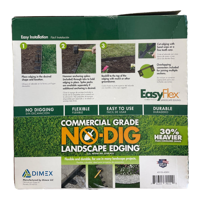 EasyFlex Commercial Grade No-Dig Landscape Edging Project Kit, Black, 40 ft.