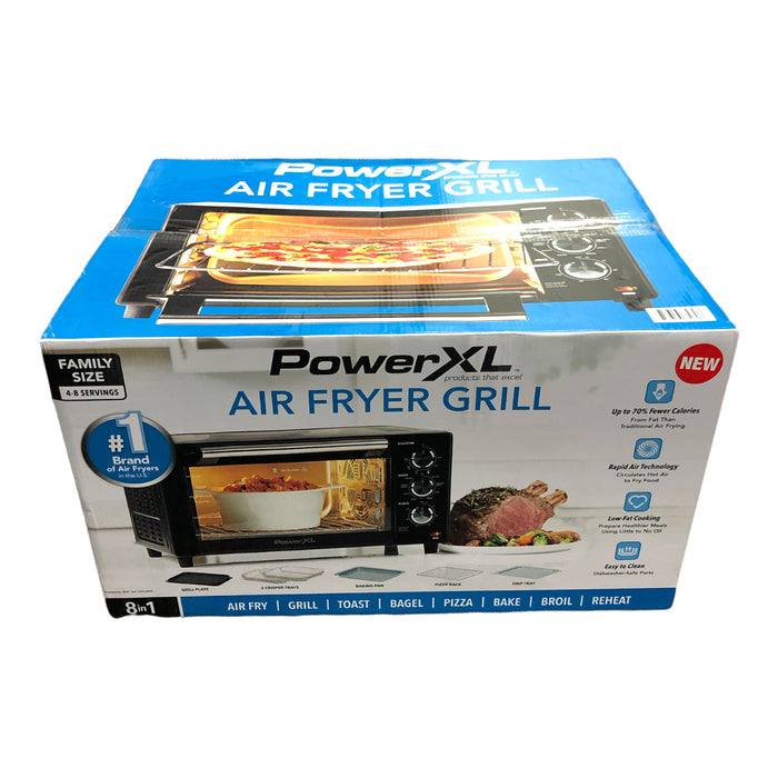 PowerXL Air Fryer Grill 8 in 1, Electric Indoor Grill, Black