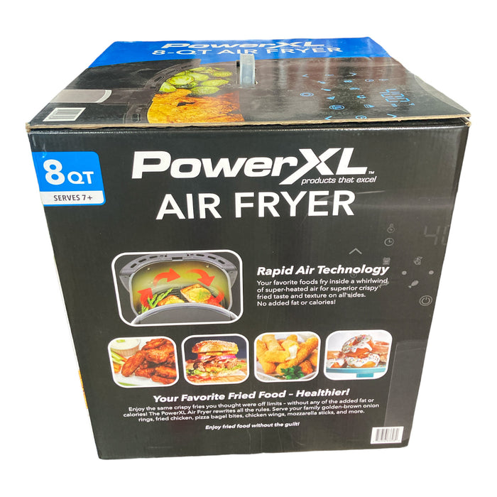 PowerXL Large 8-Quart Nonstick Air Fryer with One-Touch Digital Display - Black