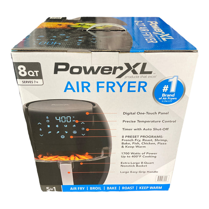 PowerXL Large 8-Quart Nonstick Air Fryer with One-Touch Digital Display - Black