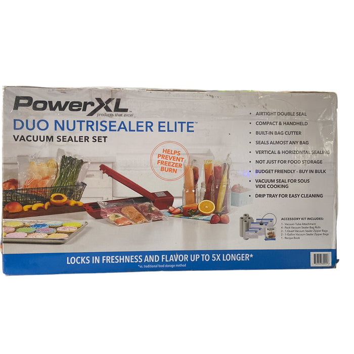 PowerXL Duo NutriSealer Elite, 6-in-1 Vacuum Sealer Machine, Red