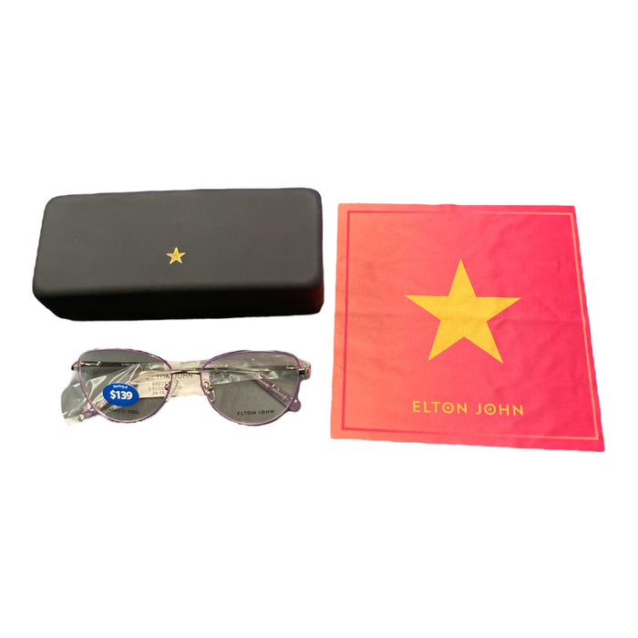 Elton John Étude Eyewear No Prescription with Black Hard Case & Cleaning Cloth