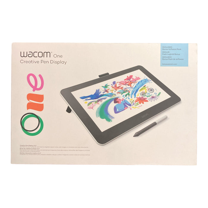 Wacom One 13.3 inch Graphics Tablet Creative Pen Display, DCT133W1A