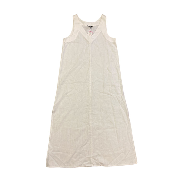 DKNY Women's Breathable Side Slits Pullover Soft Linen A Line Summer Dress