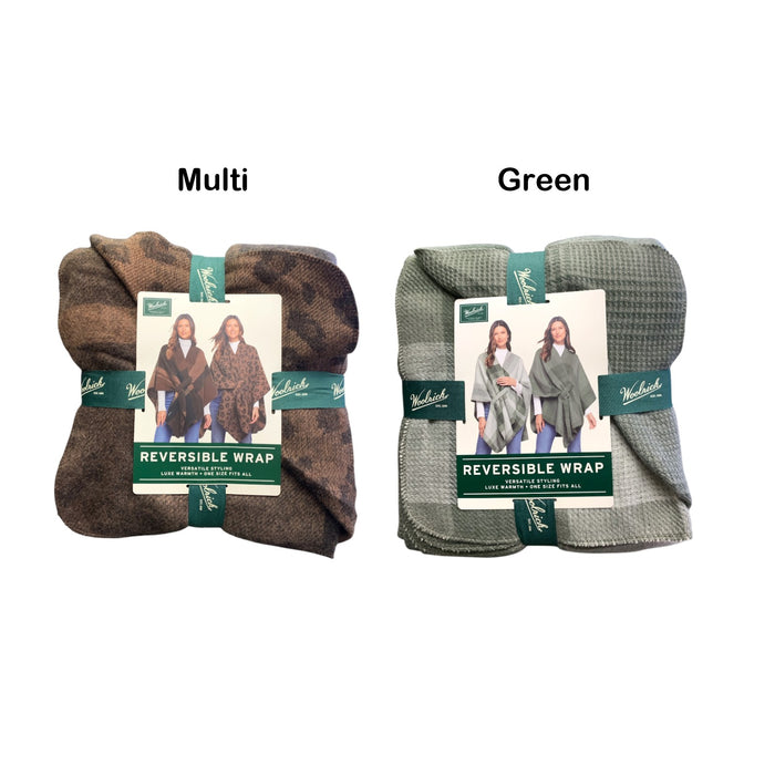 Woolrich Women's Reversible Wrap, Polyester, Luxe Styling, One Size Fits All