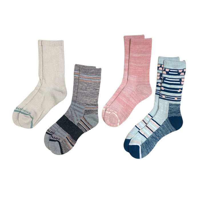 Eddie Bauer Women's Hiking Sock, 4 Pack, Moisture WIcking, Fits Sizes 5-10