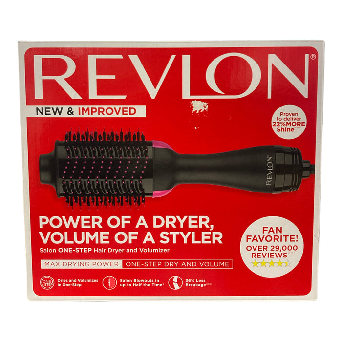 REVLON One-Step Volumizer Original 1.0 Hair Dryer and Hot Air Brush, Black