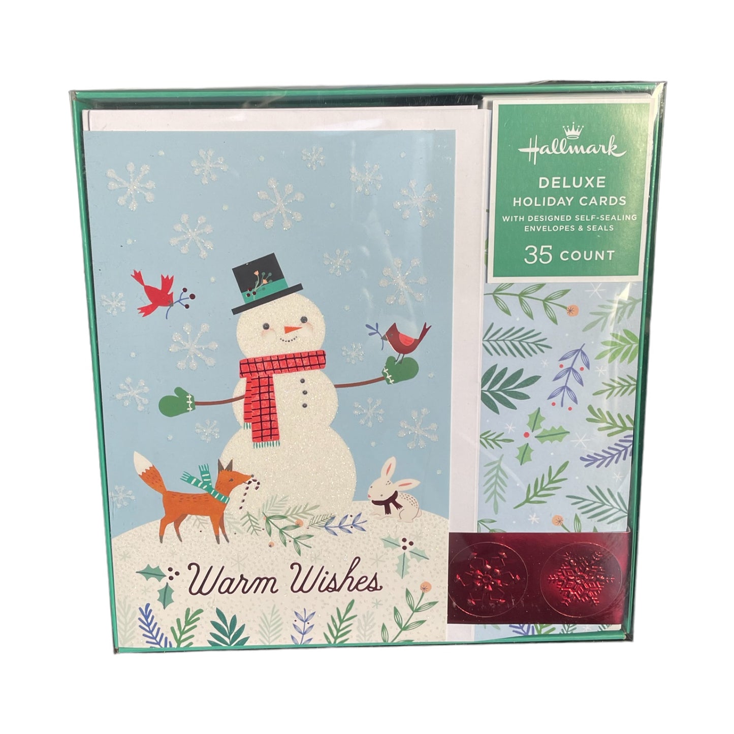 Hallmark Deluxe Holiday Cards, 35 Count, Snowman, Warm Wishes