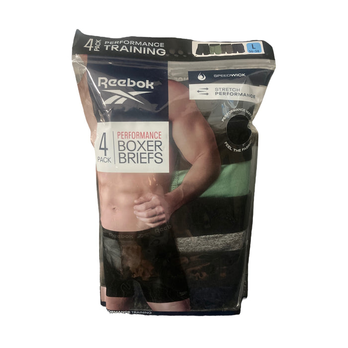 Reebok Men's Speedwick Stretch Performance Boxer Brief, 4 Pack