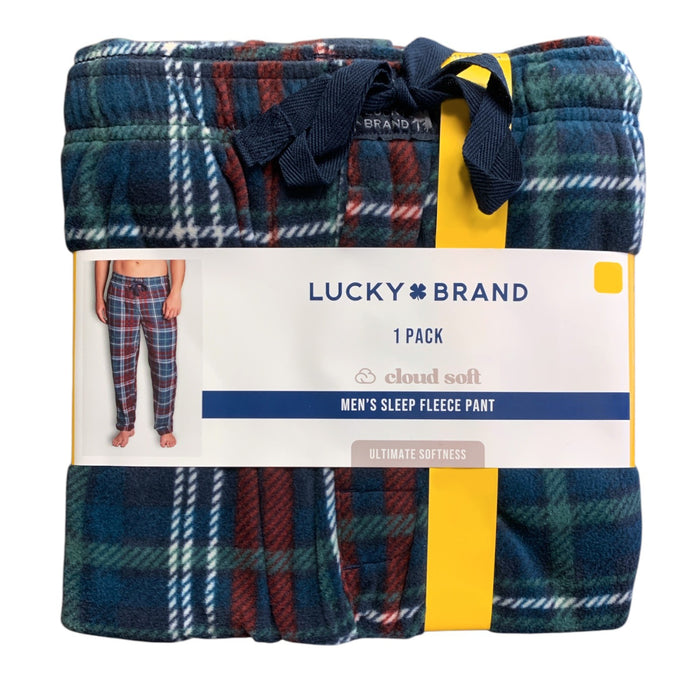 Lucky Brand Cloud Soft Men's Sleep Fleece Pant, Button Fly Opening, Side Pockets