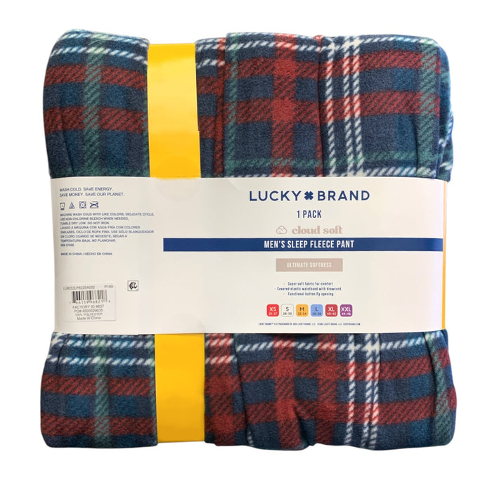 Lucky Brand Cloud Soft Men's Sleep Fleece Pant, Button Fly Opening, Side Pockets