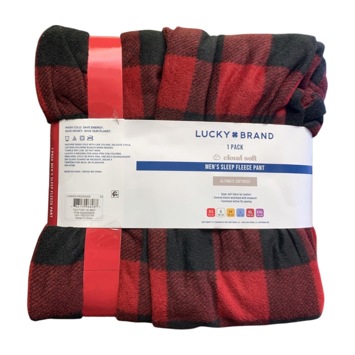 Lucky Brand Cloud Soft Men's Sleep Fleece Pant, Button Fly Opening, Side Pockets