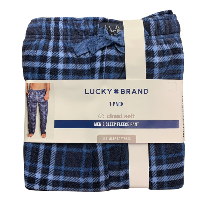 Lucky Brand Cloud Soft Men's Sleep Fleece Pant, Button Fly Opening, Side Pockets