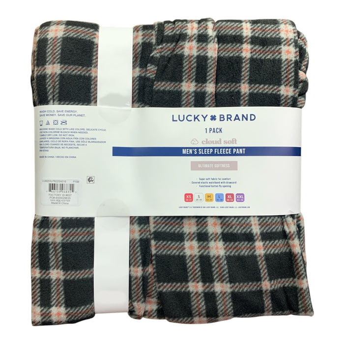 Lucky Brand Cloud Soft Men's Sleep Fleece Pant, Button Fly Opening, Side Pockets