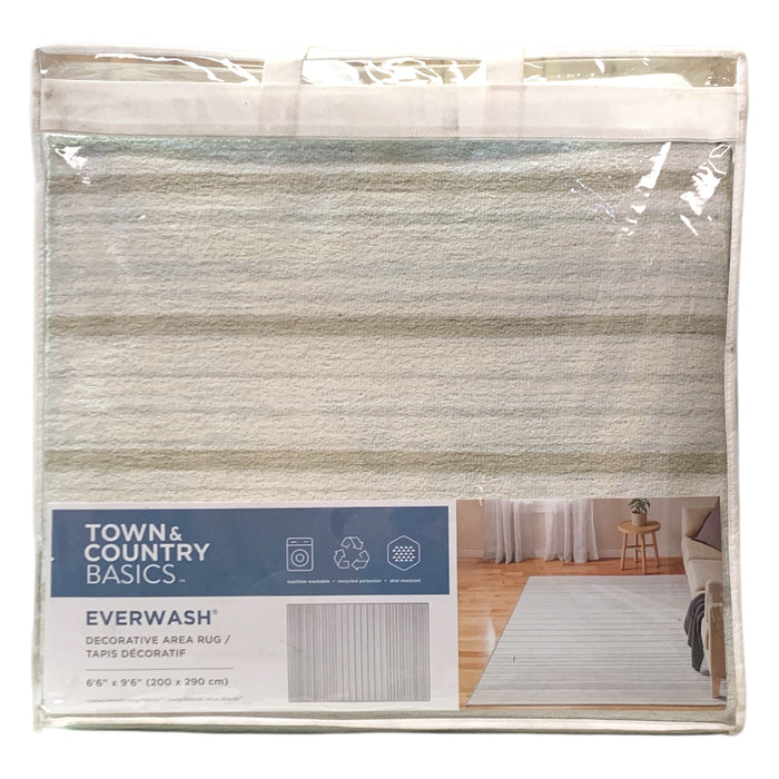 Town & Country Basics Everwash Decorative Area Rug, 6'6" x 9'6", Gray