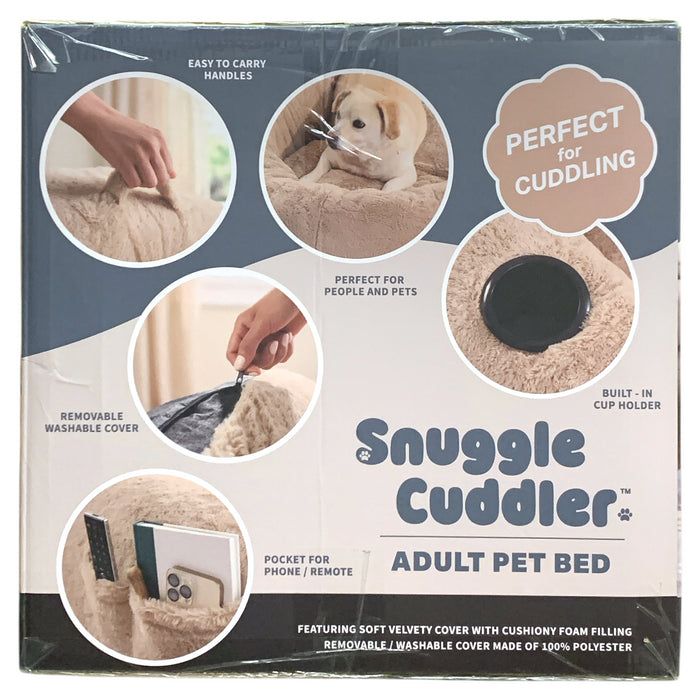 Snuggle Cuddler Oversized Plush Adult Human Dog Bed, 68"x38Xx12", Tan