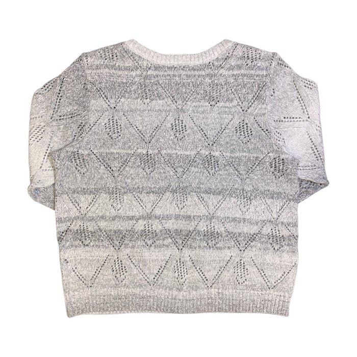 Nine West Womens Pointelle Boatneck Sweater, Long Sleeve, Ribbed Cuffs and Hem