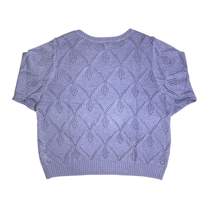 Nine West Womens Pointelle Boatneck Sweater, Long Sleeve, Ribbed Cuffs and Hem