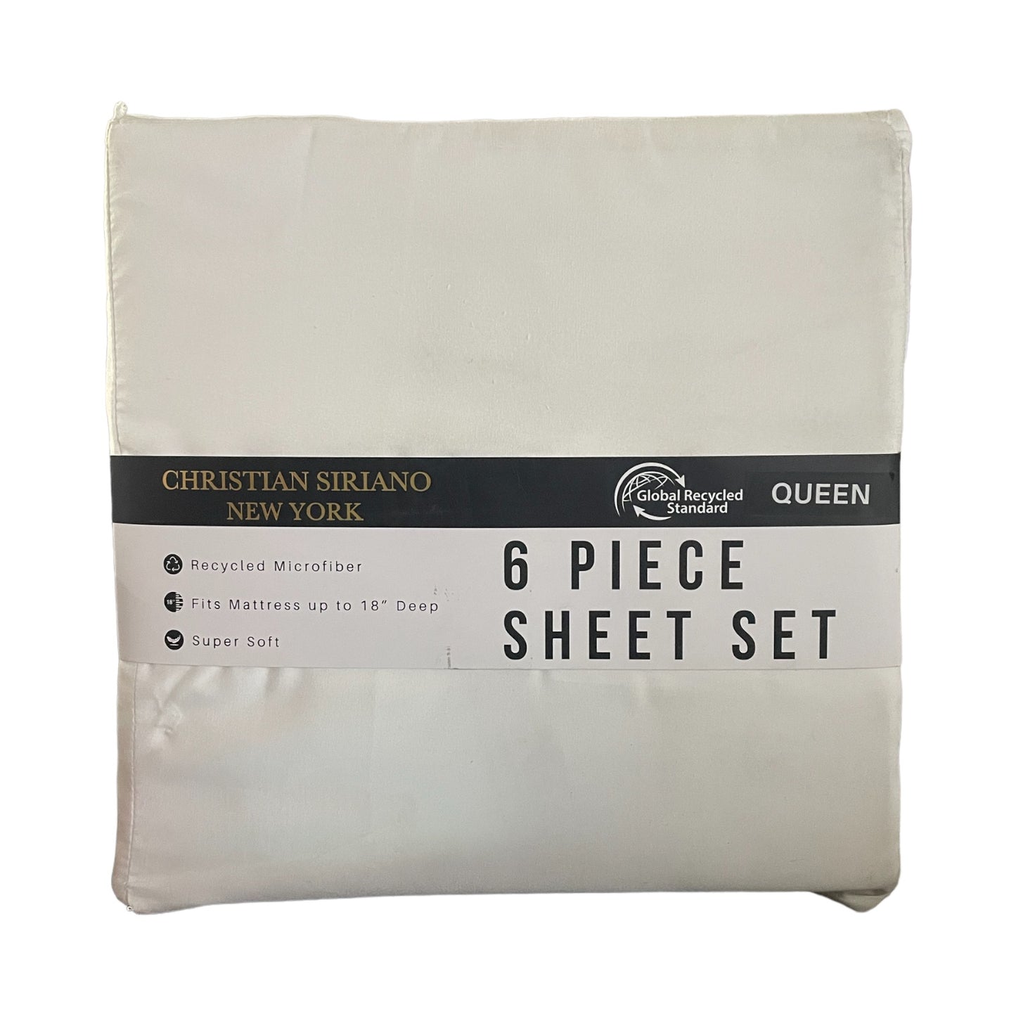 Christian Siriano New York 100% Polyester Microfiber Sheet Sets, Queen (White)