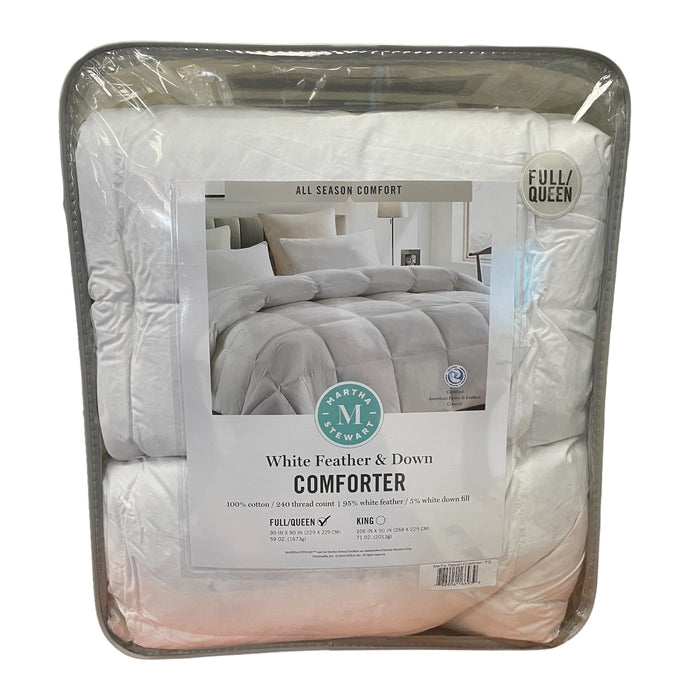 Martha Stewart 100% Cotton White Feather and Down Comforter, Full / Queen
