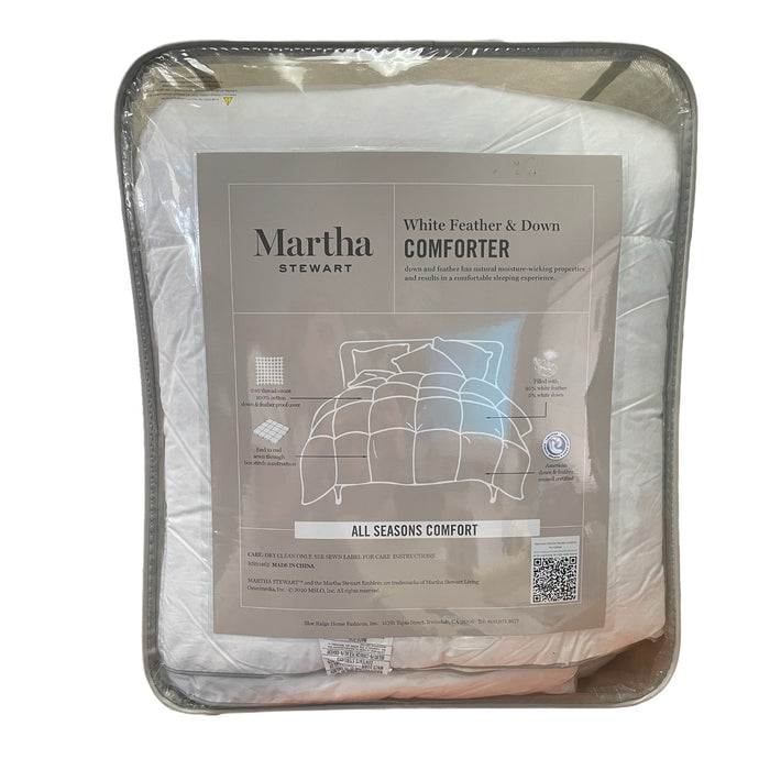 Martha Stewart 100% Cotton White Feather and Down Comforter, Full / Queen
