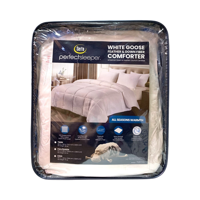 Serta PerfectSleeper White Goose Feather & Down Fiber All Season Comforter