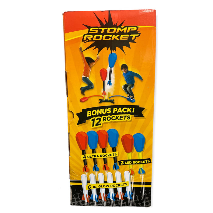 Stomp Rocket Dueling with LED and Glow in the Dark Rockets (12 Rockets)