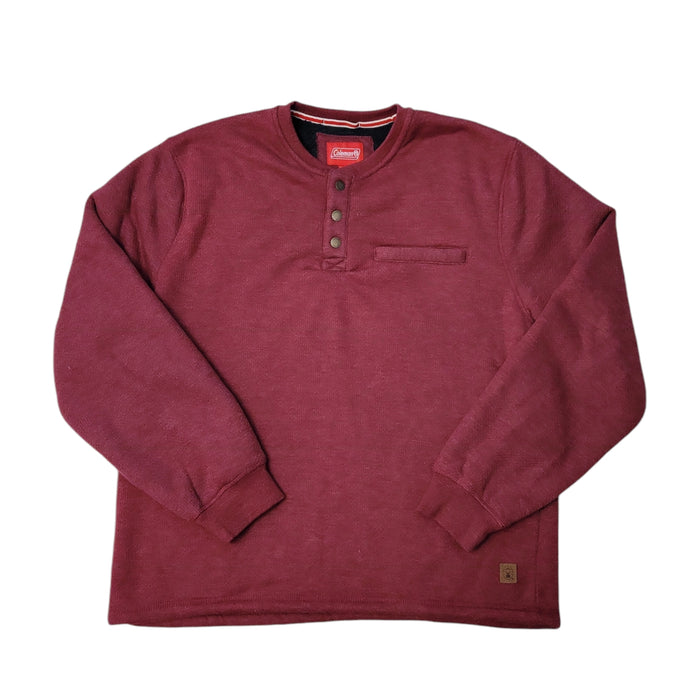 Coleman Men's Long Sleeve Sherpa Lined Secure Chest Pocket Crew Sweatshirt