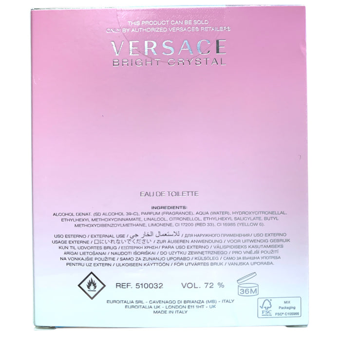 Bright Crystal by Versace Eau de Toilette Natural Spray for Women, 3.0fl.oz.