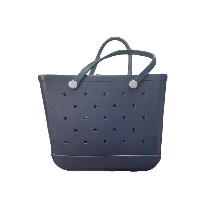 Logo Brands Auburn Venture Large Rubber Tote Bag, Navy Blue