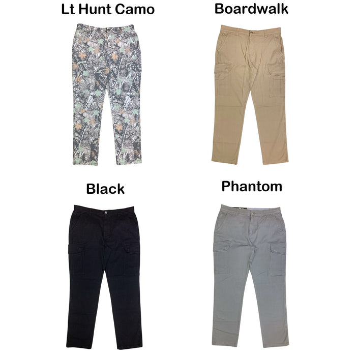 Iron Co. Mens Straight Fit Liberty Cargo Pant, Stretch Fabric with Media Pocket