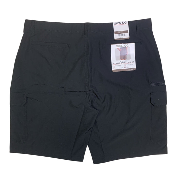Iron Co. Mens Stretch Hybrid Cargo Short, Side Zipper Cargo Pocket