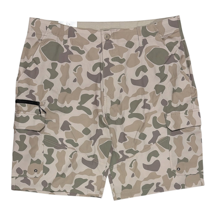 Iron Co. Mens Stretch Hybrid Cargo Short, Side Zipper Cargo Pocket