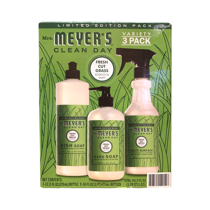 Mrs. Meyer's Clean Day 3 Pack, Soap & Multi-Surface Cleaner (Fresh Cut Grass)