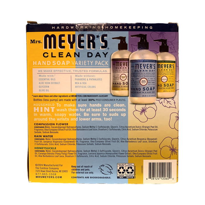 Mrs Meyer's Clean Day Hand Soap 3-Pack, 12.5oz., Variety Scents