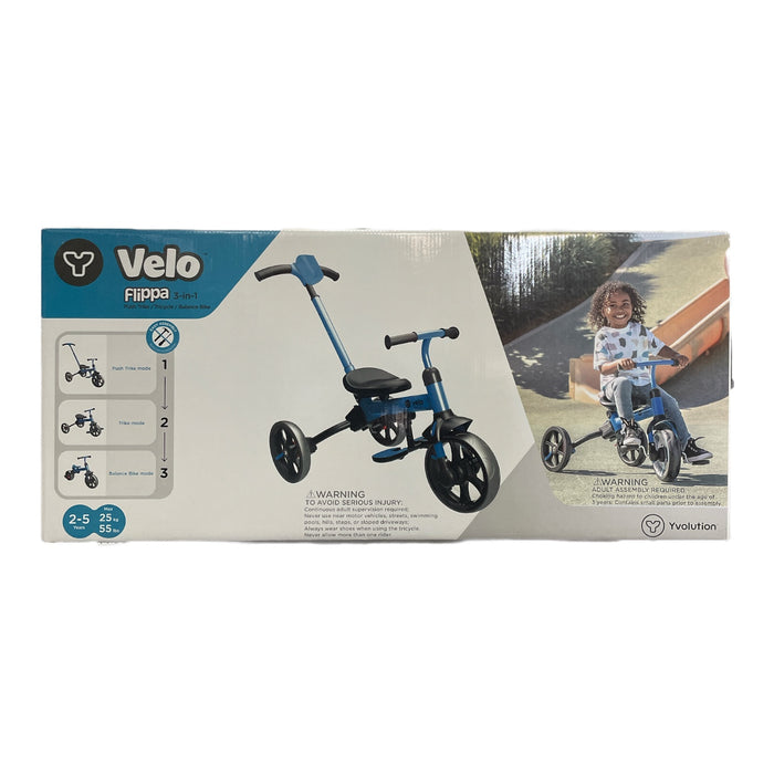 Yvolution Velo Flippa 3-in-1 Bike, Royal Blue (Push, Trike, Balance mode)