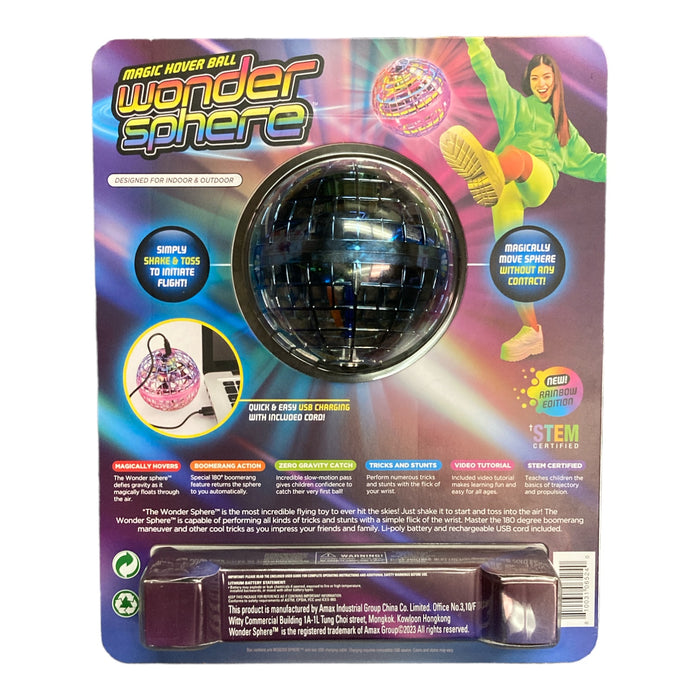 Wonder Sphere Magic Hover Ball, Rainbow Edition (Blue)