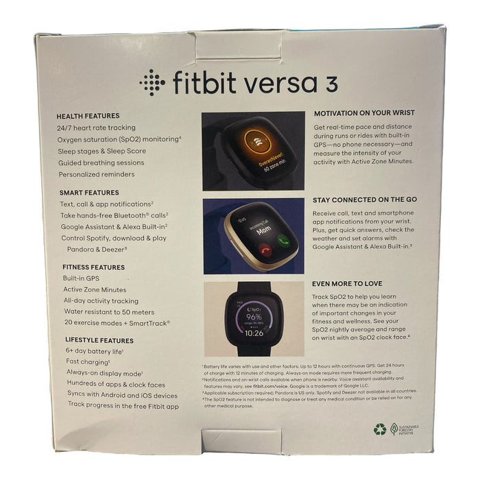 Fitbit Versa 3 Bundle - Black